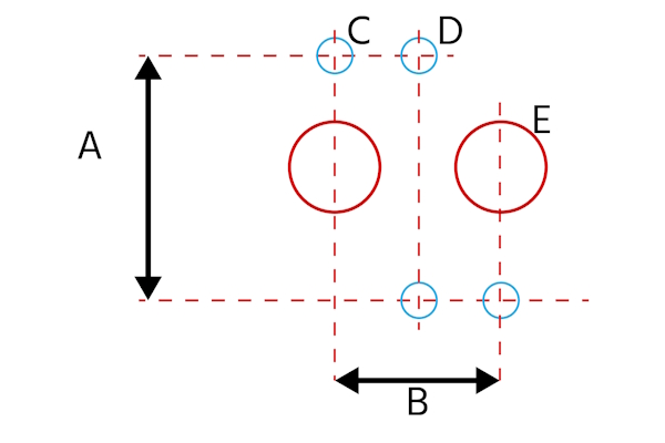 Las dimensiones y patrones de agujeros de la interfaz NAMUR.