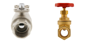 Ball valve (left) and gate valve (right)