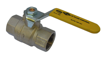 A brass ball valve that can be used in a gas line.