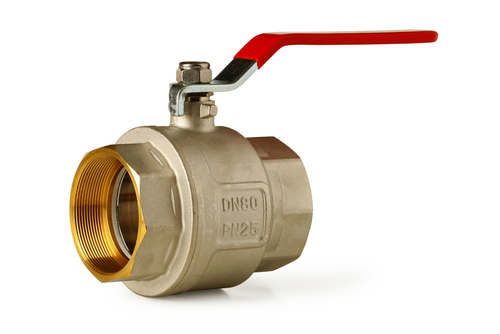 A brass ball valve