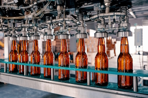 Flow meters help ensure the correct amount of beer enters each bottle.