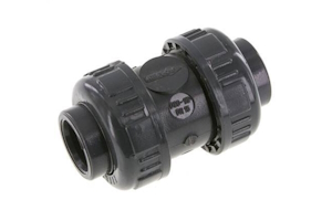 A check valve with glued sleeve connection type