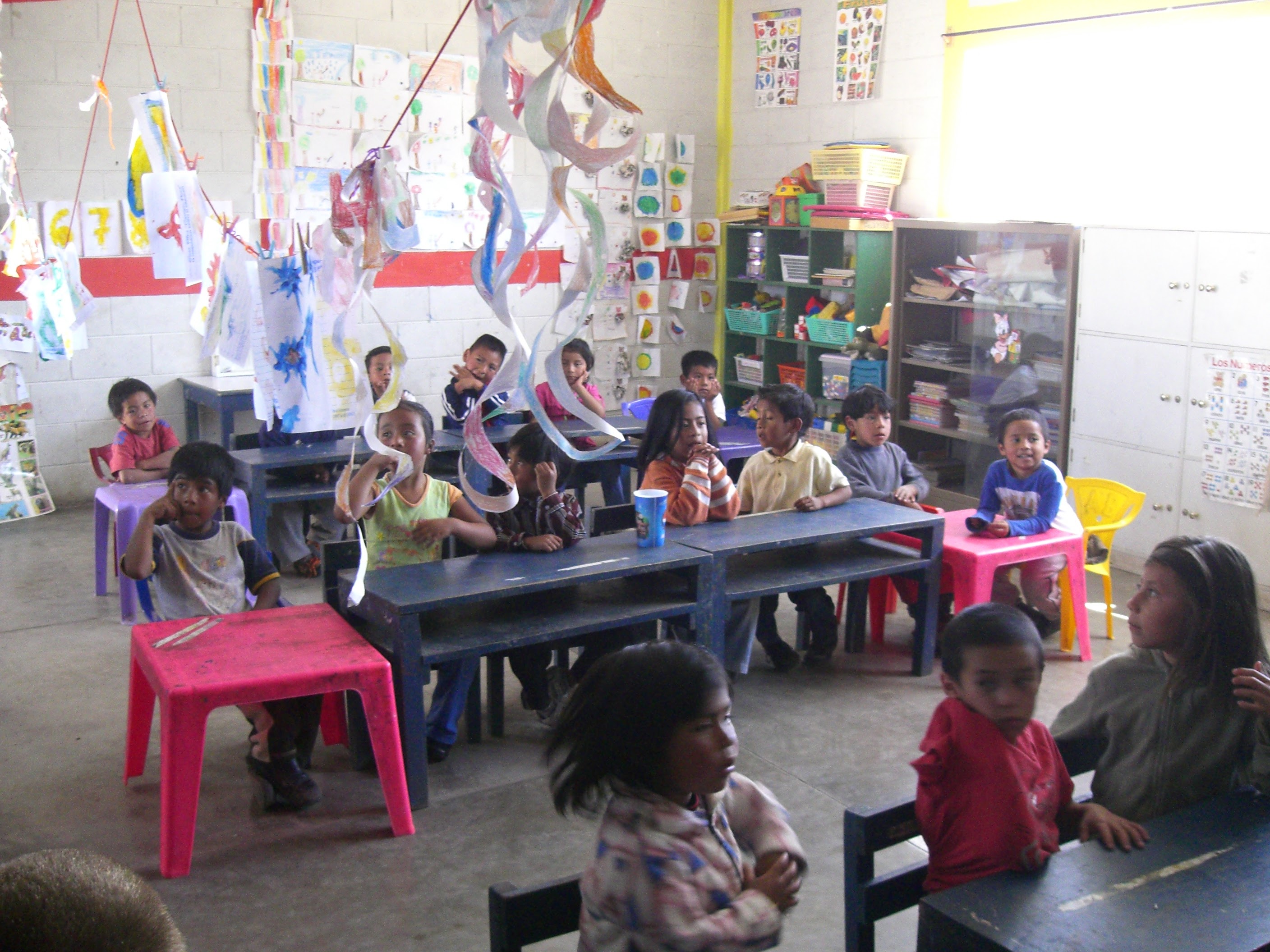 Schoolkinderen, 1e klas, Guatemala.
