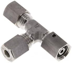 Compression fitting with three connections