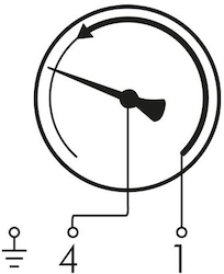 Contact pressure gauge with a normally open single contact.