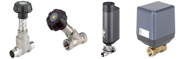 Válvulas de control comunes utilizadas en diversas industrias: de globo, de asiento inclinado, de diafragma y de disco