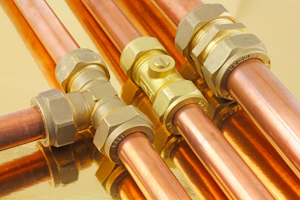 Brass compression fittings on copper pipes