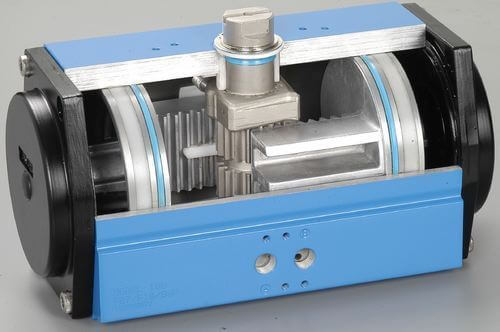 Double acting dual rack-and-pinion rotary actuators