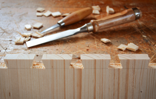 Chisel used to create a dovetail joint