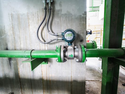 Electromagnetic flow meters must be installed with a straight flow path.