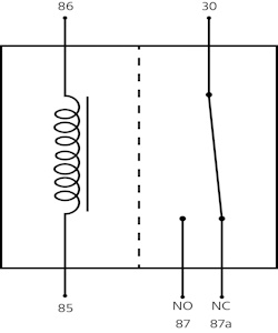 Bedrading 5-pins relais