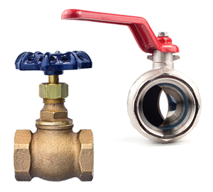 Globe valve (left) and ball valve (right)