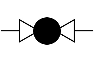 P&ID-symbool van bolklep