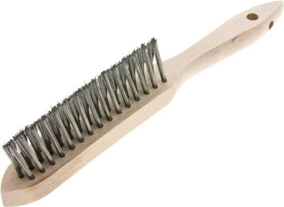 Hand wire brushes are straightforward and easy to use with short and wide pipes