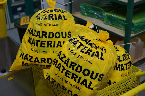 Hazardous material and waste should be properly marked.