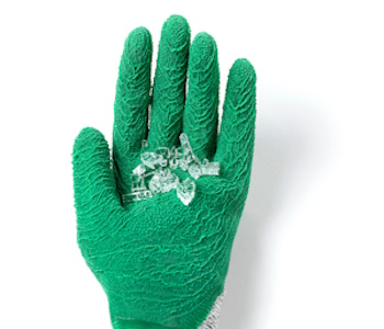 High cut resistant gloves for glass