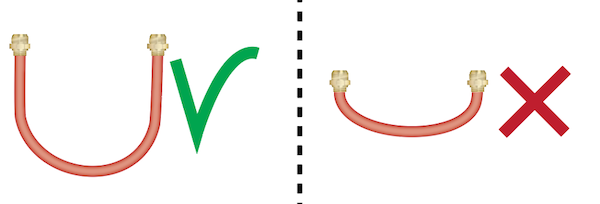 Avoid sharp turns behind a coupling