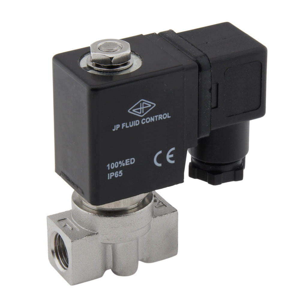 A custom-made stainless steel directly controlled solenoid valve finally gave the desired results.
