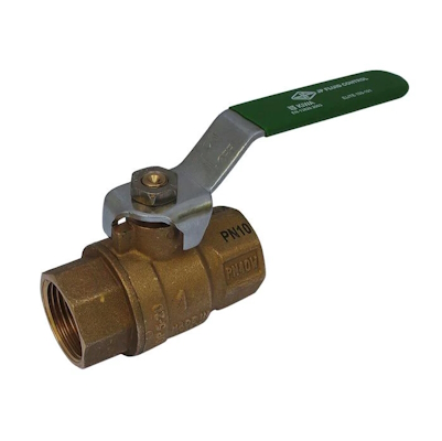 A brass ball valve