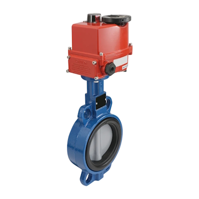 A cast iron electric butterfly valve