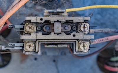 A contactor installed on an HVAC unit