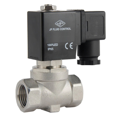 A stainless steel solenoid valve