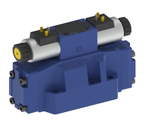 A pressure control valve using poppet design (left) and a hydraulic directional spool valve (right)
