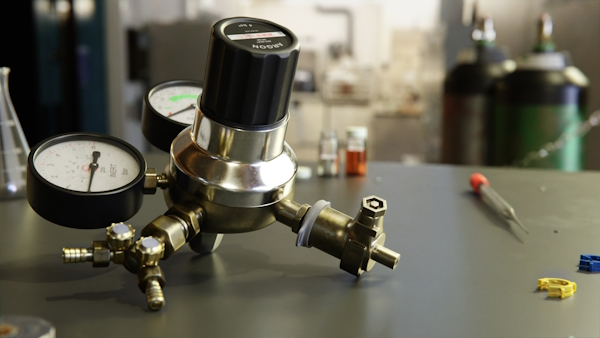 Pressure regulators are used in lab settings to ensure tools and machinery operate properly.