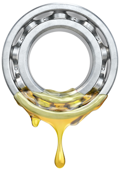 Oil used as lubricant on a bearing