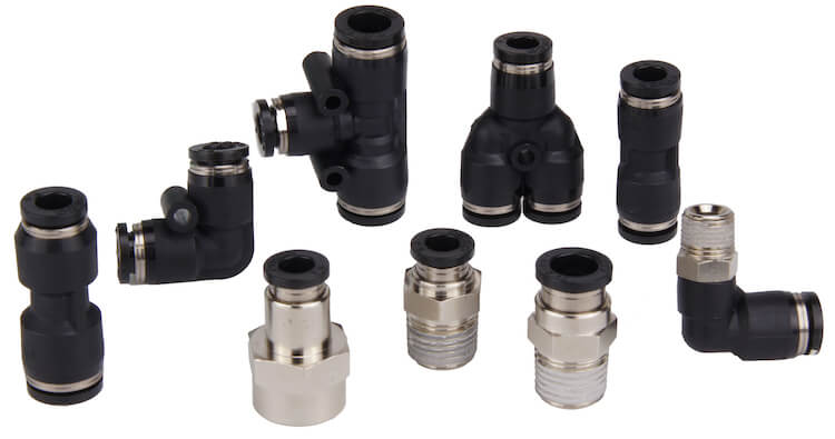 Pneumatic push-in fittings