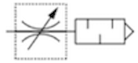 Pneumatic throttle valve symbol