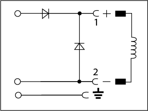 Diagramme de câblage de la protection des pôles et de la diode Free Wheeling
