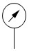 Pressure gauge symbol.