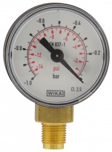 A vacuum pressure gauge.