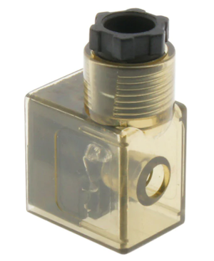 A solenoid valve din connector with LED