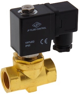 A 2-way brass solenoid valve