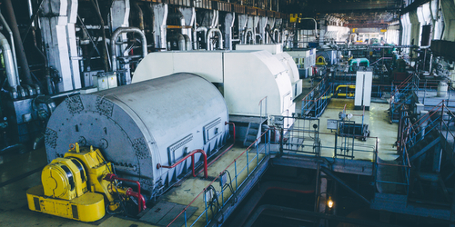 Turbinas de vapor en una central eléctrica