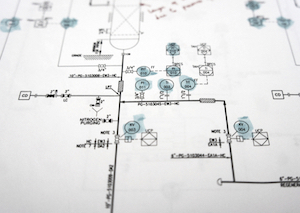 Un diagrama de proceso e instrumentación