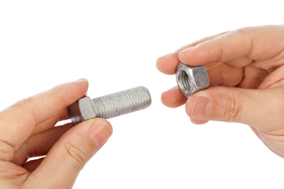 Periodically test the repair job by attaching a nut to the bolt or vice-versa if repairing internal threads.