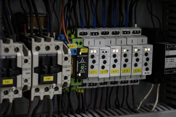 Time delay relays used in a switchboard