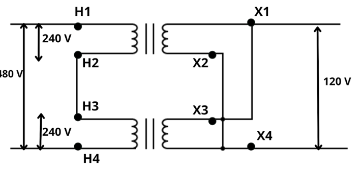 Connexion en série sur les enroulements primaires et en parallèle sur les enroulements secondaires du transformateur