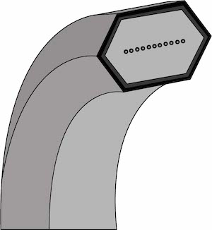 Hexagonal v-belt