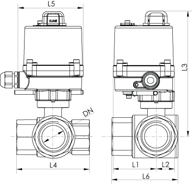 dimensions ball valve with actuator